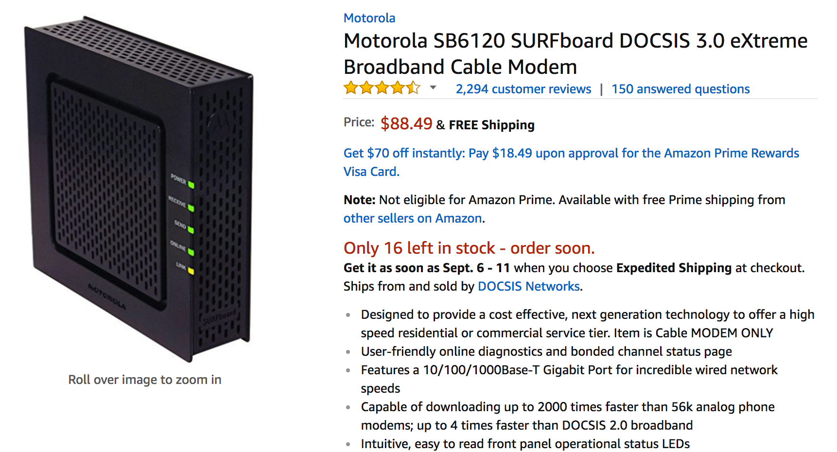 è motorola surfboard modem